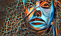 colorful image of a woman's face experiencing stress and sadness
